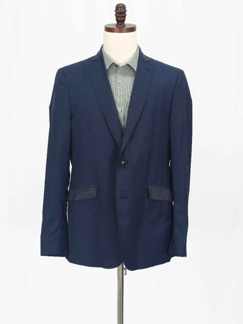 ETRO 42R Blue Blazer Sport Coat Jacket 2-Button Solid W722